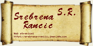 Srebrena Rančić vizit kartica